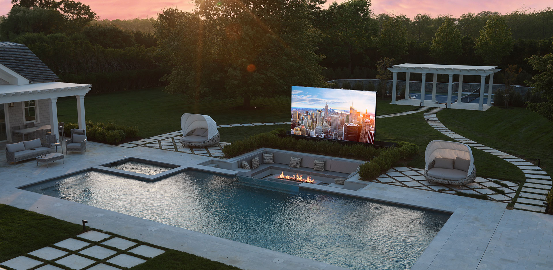 painel de led para piscina residencial