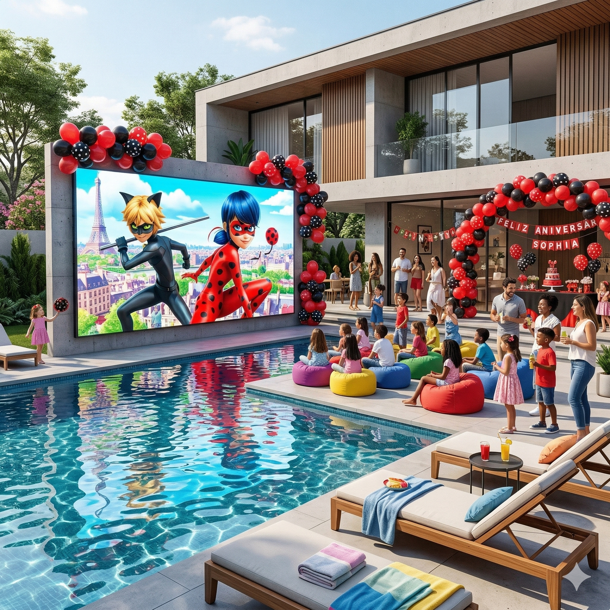 painel de led para piscina residencial